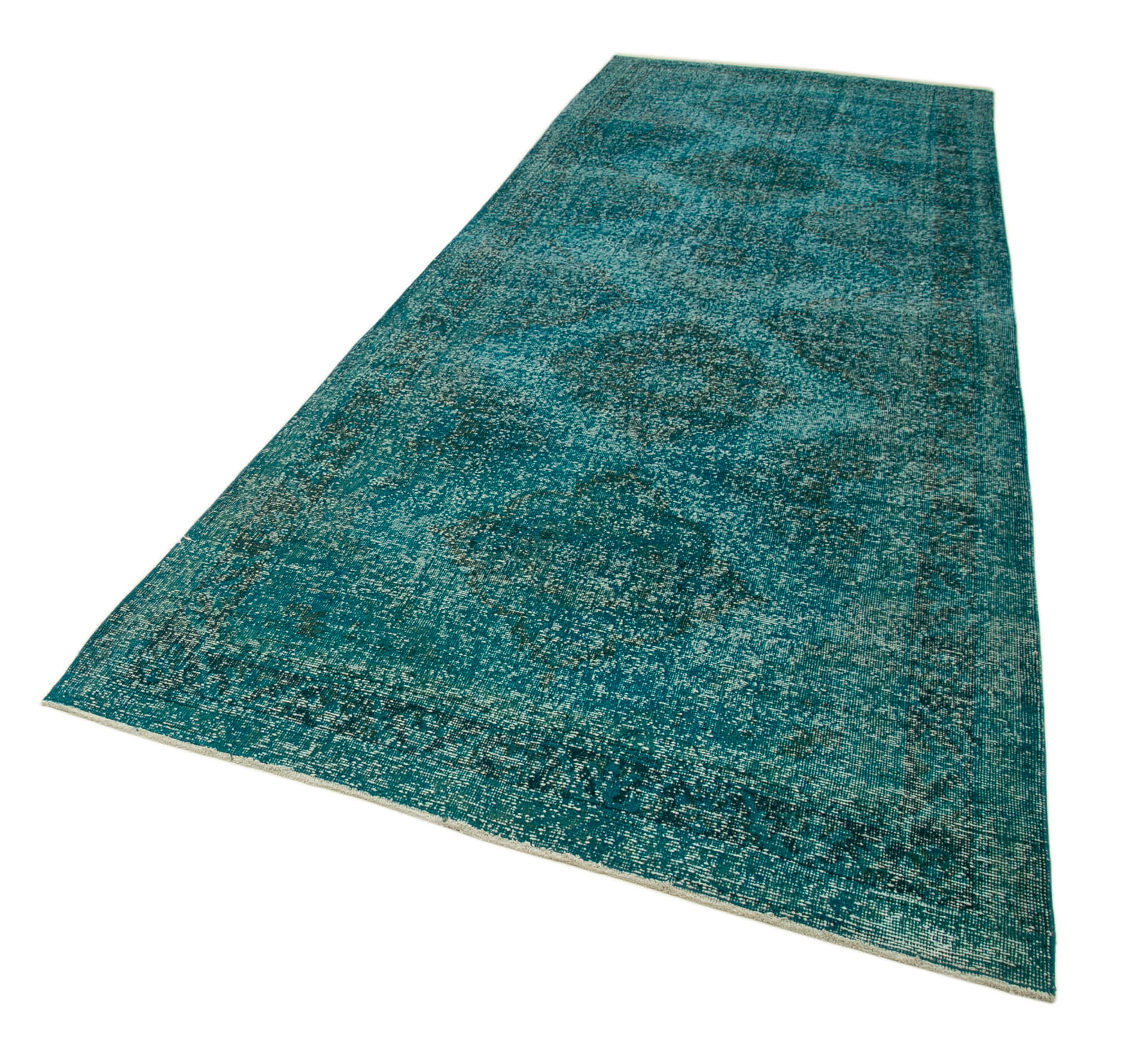 5x13 Turquoise Turkish Over Dyed Runner Rug - 24276