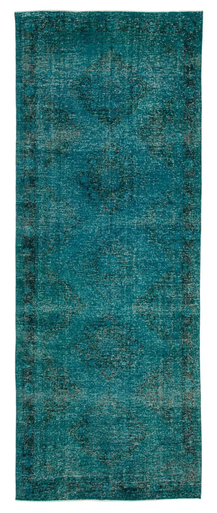 5x12 Turquoise Turkish Over Dyed Runner Rug - 24278