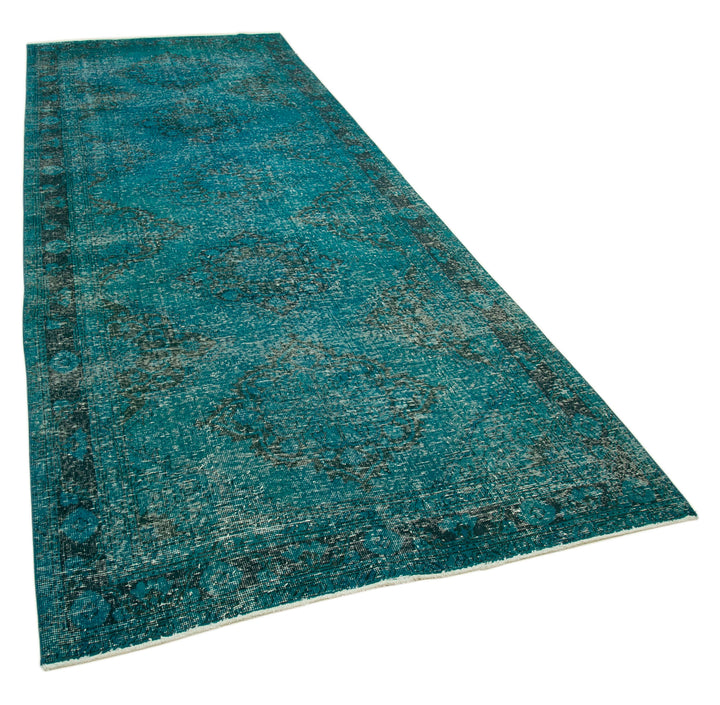 5x12 Turquoise Turkish Over Dyed Runner Rug - 24278