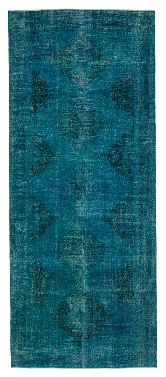5x12 Turquoise Turkish Over Dyed Runner Rug - 24279