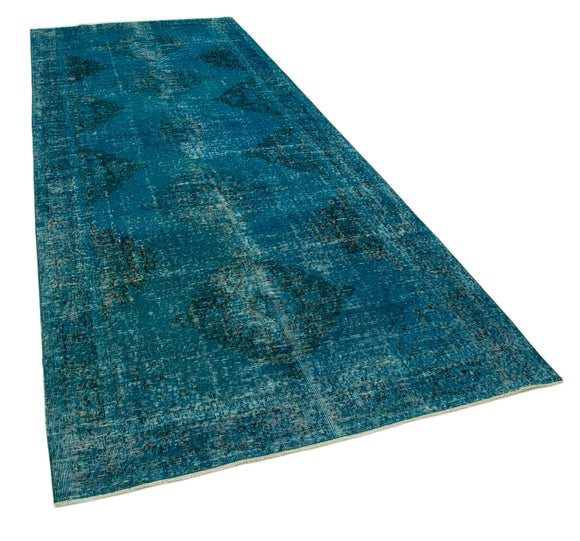5x12 Turquoise Turkish Over Dyed Runner Rug - 24279