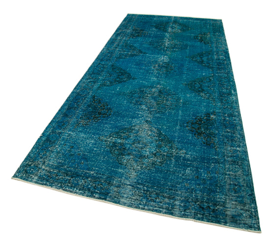 5x12 Turquoise Turkish Over Dyed Runner Rug - 24279