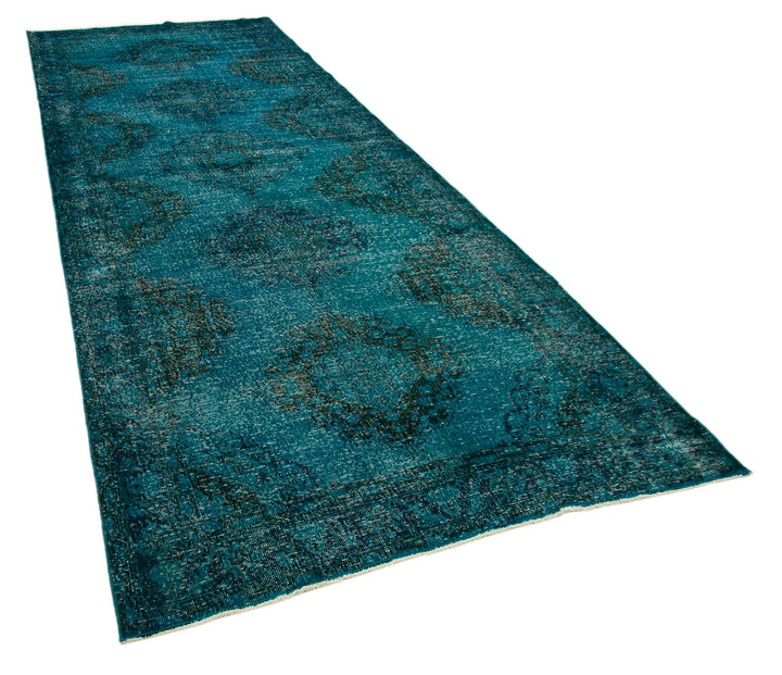 5x13 Turquoise Turkish Over Dyed Runner Rug - 24283