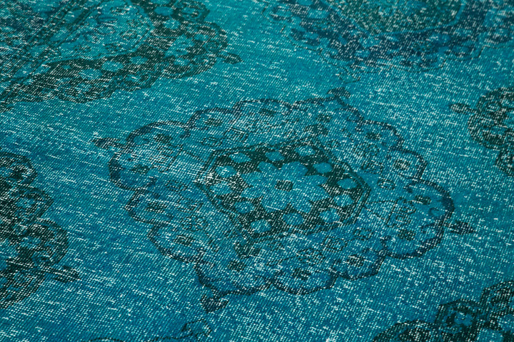 5x13 Turquoise Turkish Over Dyed Runner Rug - 24283