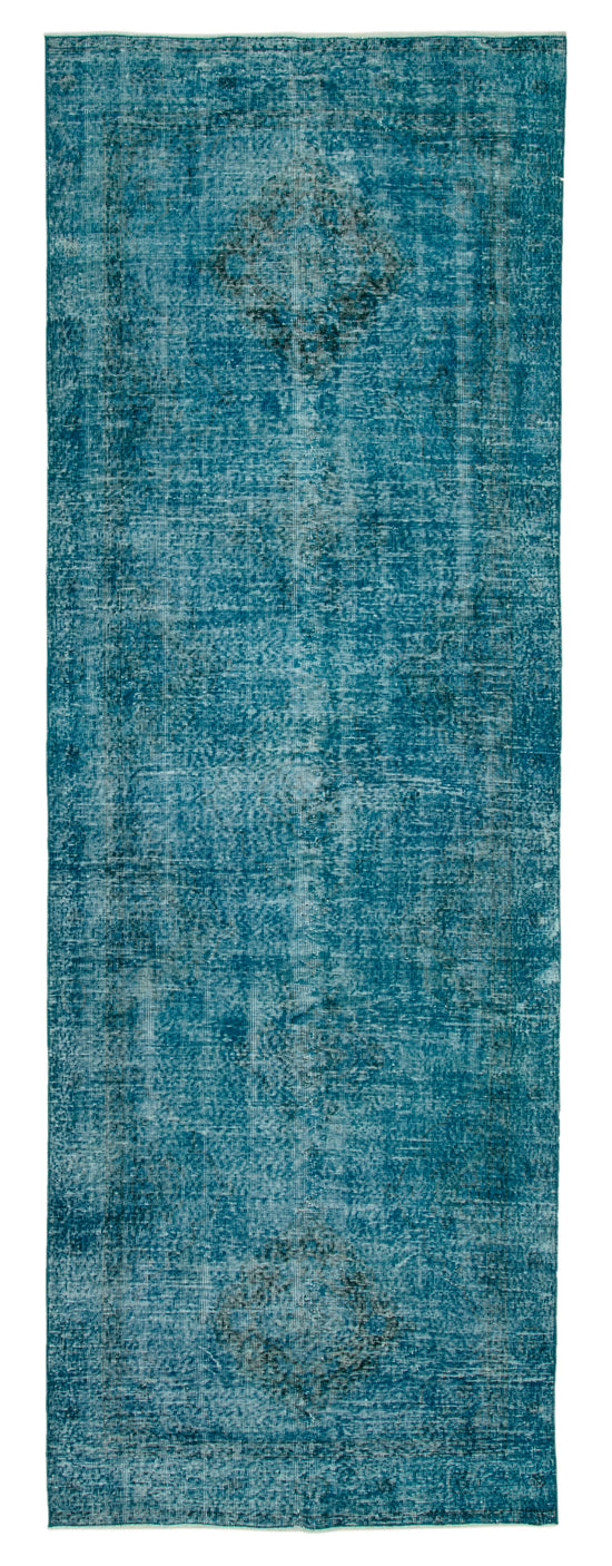 4x12 Turquoise Turkish Over Dyed Runner Rug - 24284