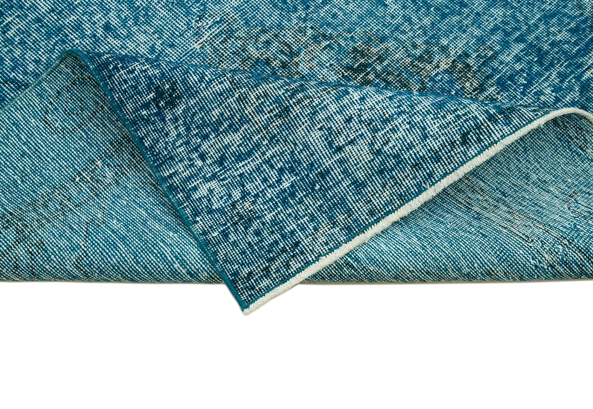 4x12 Turquoise Turkish Over Dyed Runner Rug - 24284
