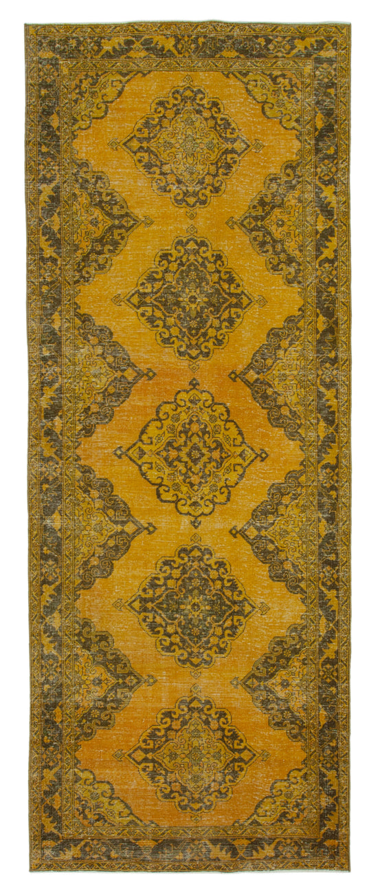 5x13 Yellow Turkish Over Dyed Runner Rug - 24286