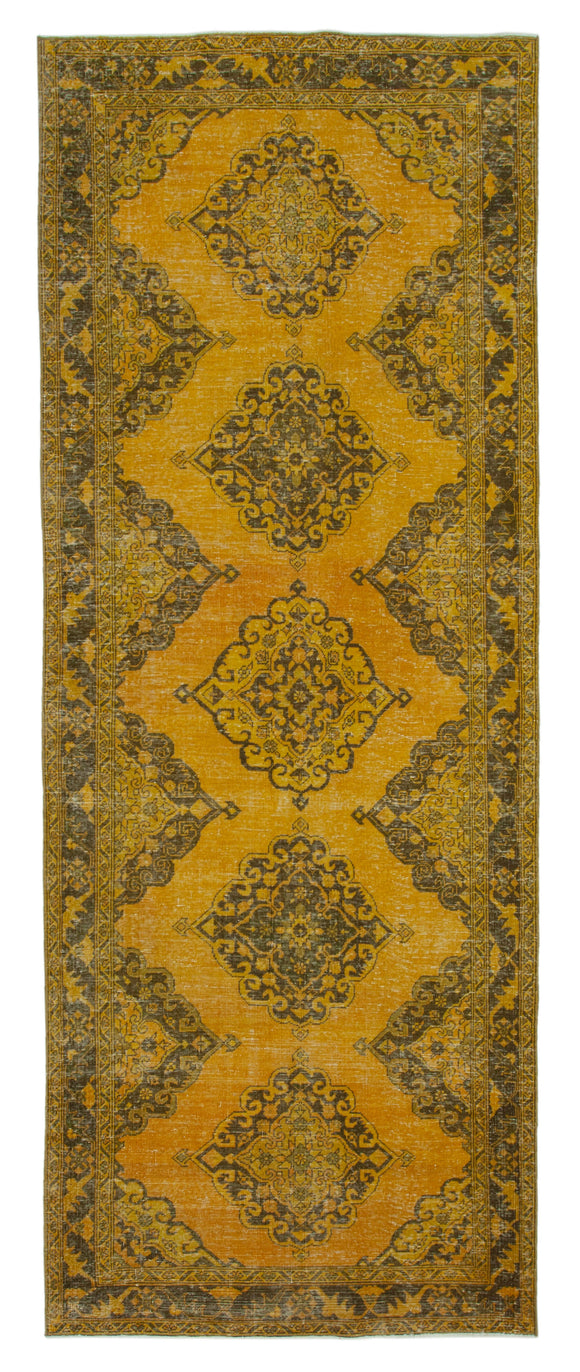 5x13 Yellow Turkish Over Dyed Runner Rug - 24286