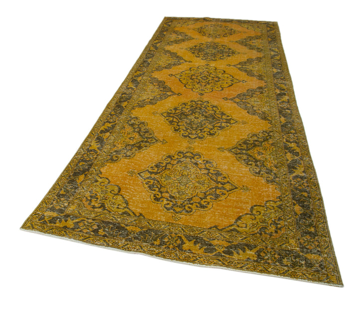 5x13 Yellow Turkish Over Dyed Runner Rug - 24286