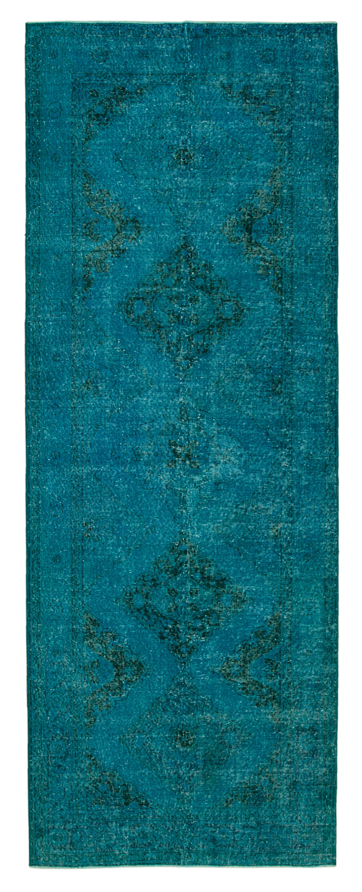 5x13 Turquoise Turkish Over Dyed Runner Rug - 24287