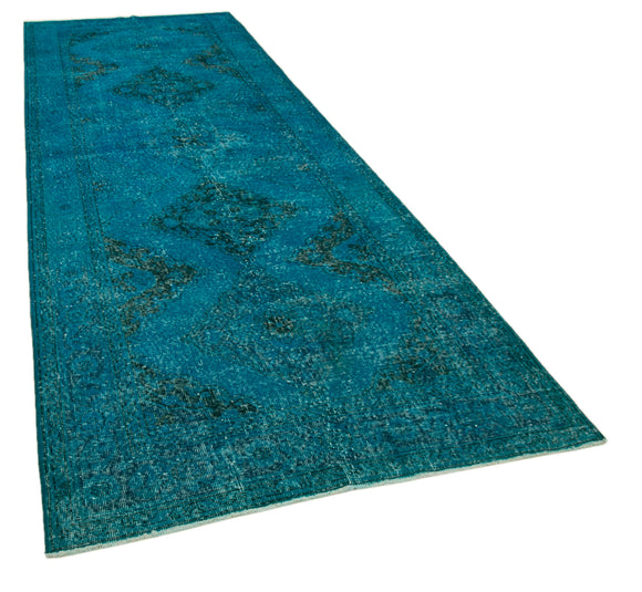 5x13 Turquoise Turkish Over Dyed Runner Rug - 24287