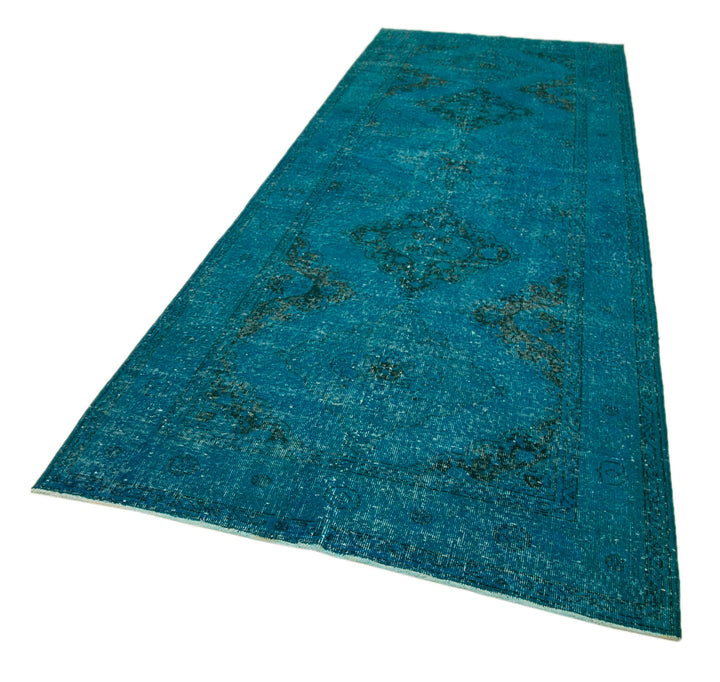 5x13 Turquoise Turkish Over Dyed Runner Rug - 24287