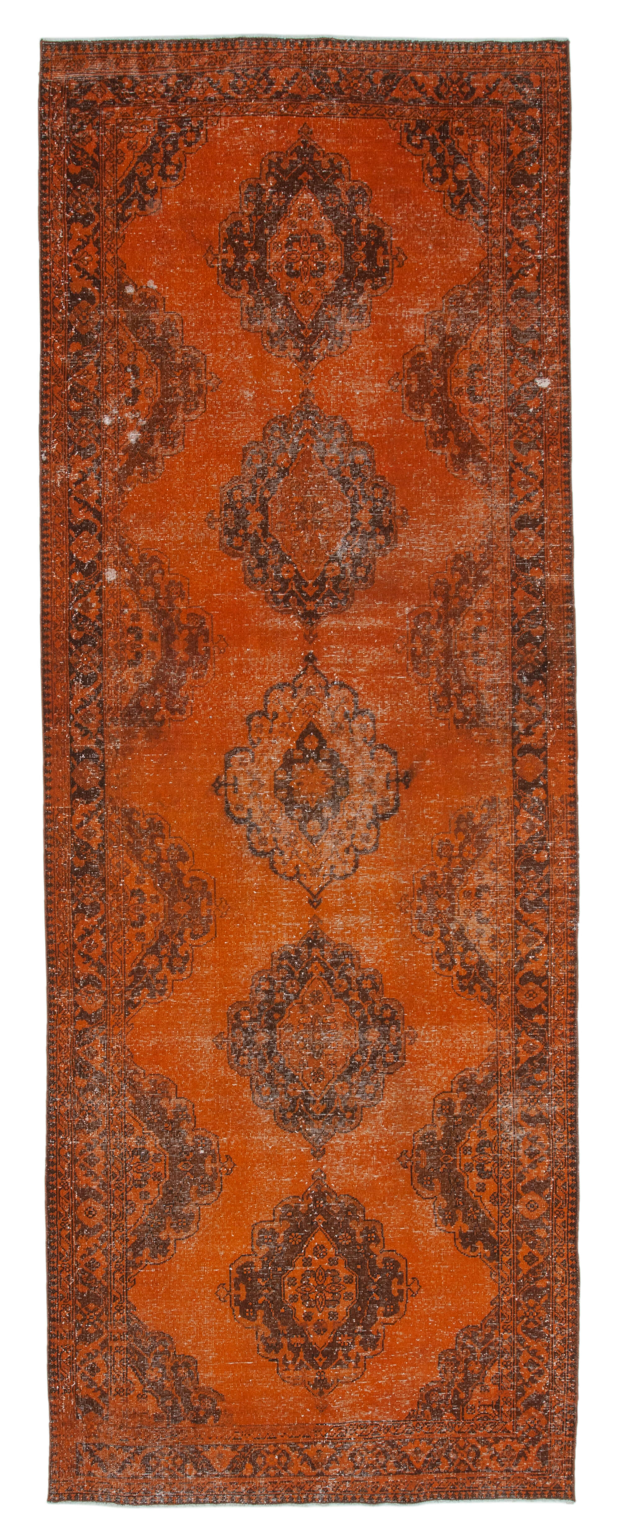 5x13 Orange Turkish Over Dyed Runner Rug - 24292