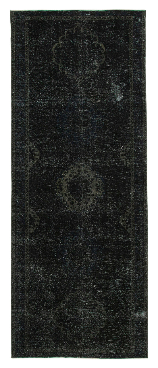 5x12 Black Turkish Over Dyed Runner Rug - 24293