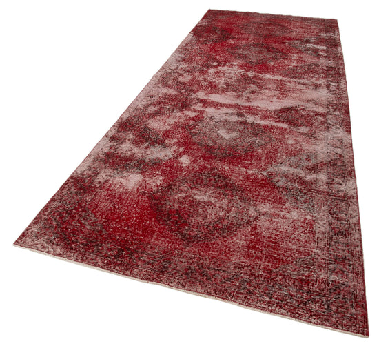 5x13 Red Turkish Over Dyed Runner Rug - 24295