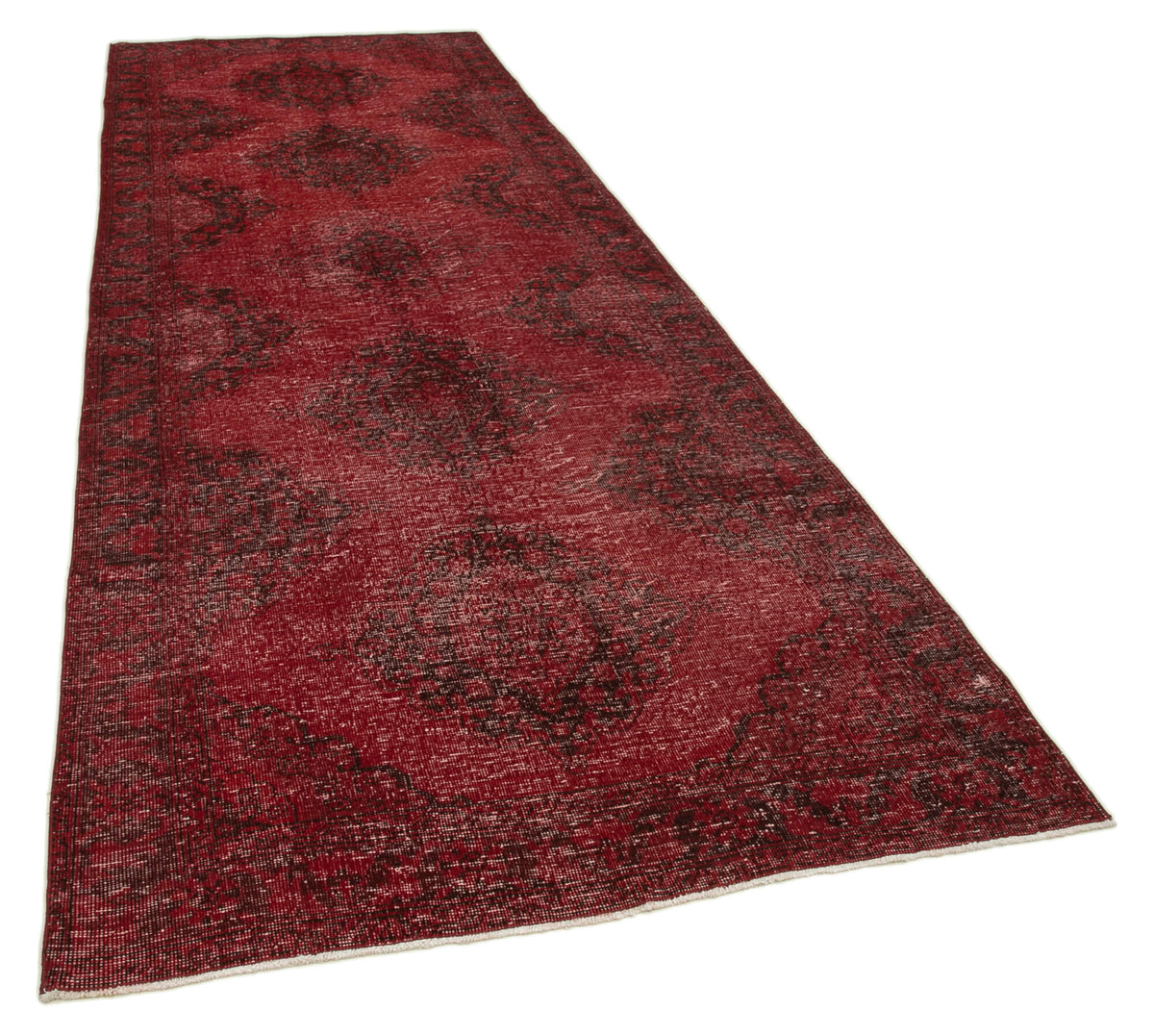 4x12 Red Turkish Over Dyed Runner Rug - 2467