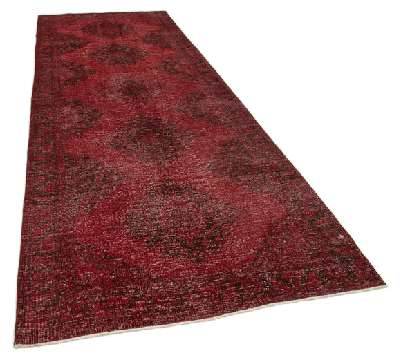 4x12 Red Turkish Over Dyed Runner Rug - 2467