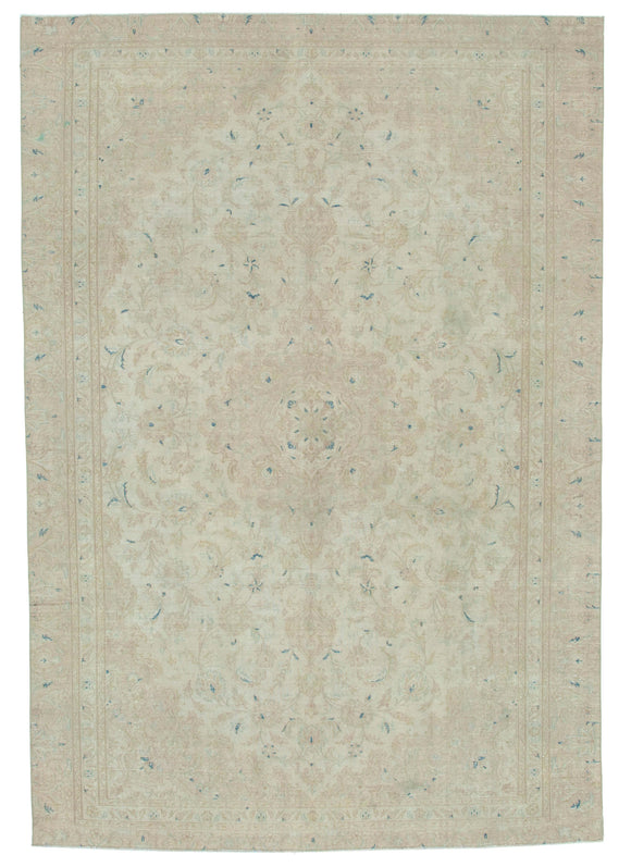 7x10 Beige Vintage Large Area Rug - 24844