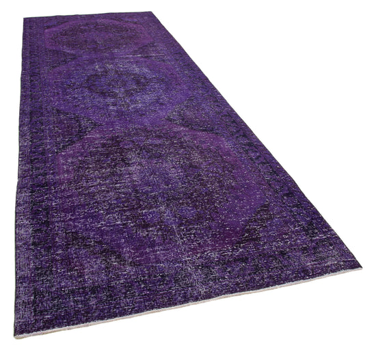 5x12 Purple Turkish Over Dyed Runner Rug - 2486
