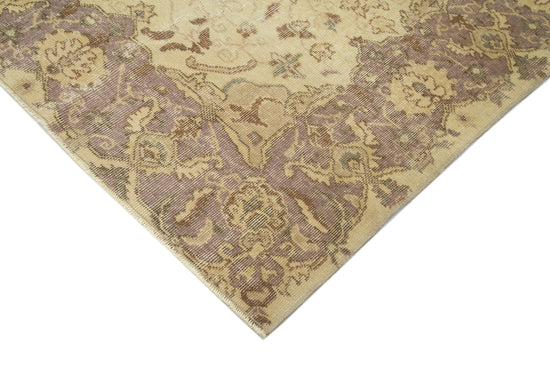6x9 Beige Turkish Vintage Area Rug - 24906