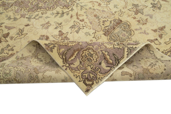 6x9 Beige Turkish Vintage Area Rug - 24906