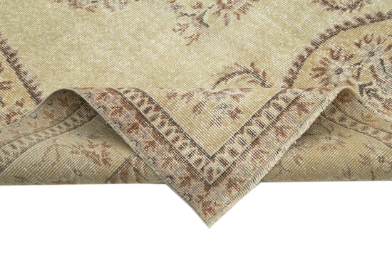 5x8 Beige Turkish Vintage Area Rug - 24927