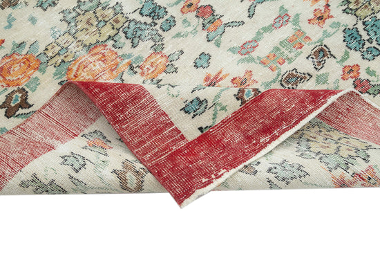 6x10 Beige Turkish Vintage Area Rug - 24930