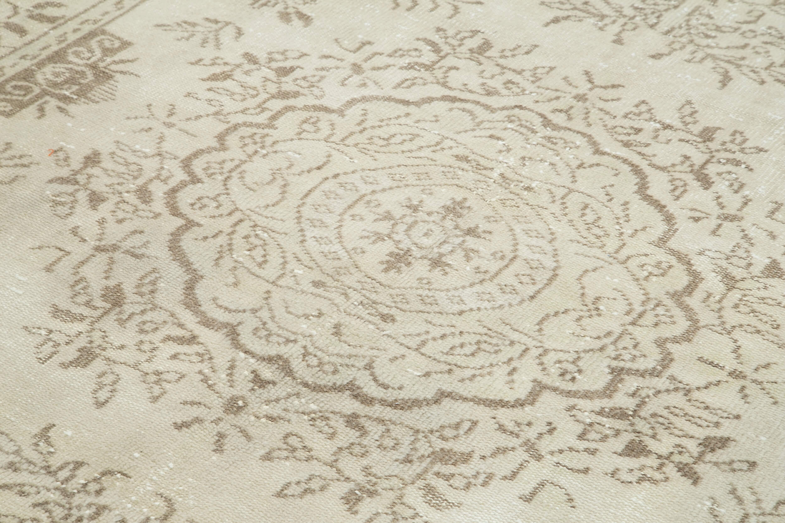 6x10 Beige Turkish Vintage Area Rug - 24951