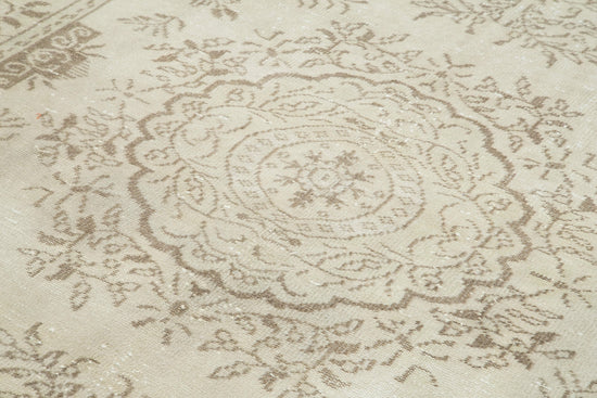 6x10 Beige Turkish Vintage Area Rug - 24951