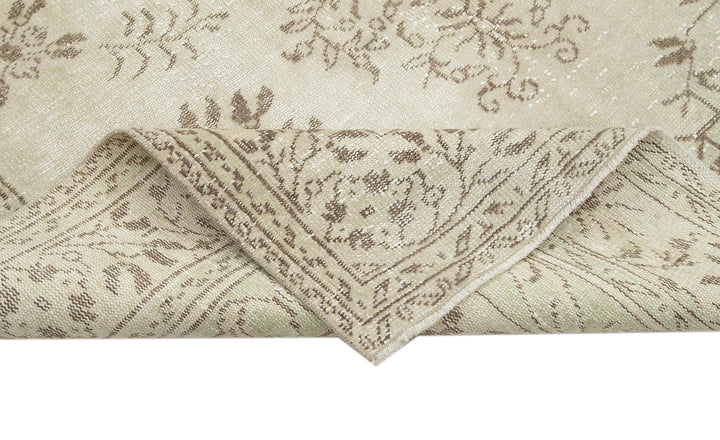 6x10 Beige Turkish Vintage Area Rug - 24951