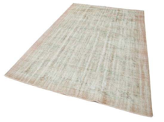 6x9 Beige Turkish Vintage Area Rug - 24964