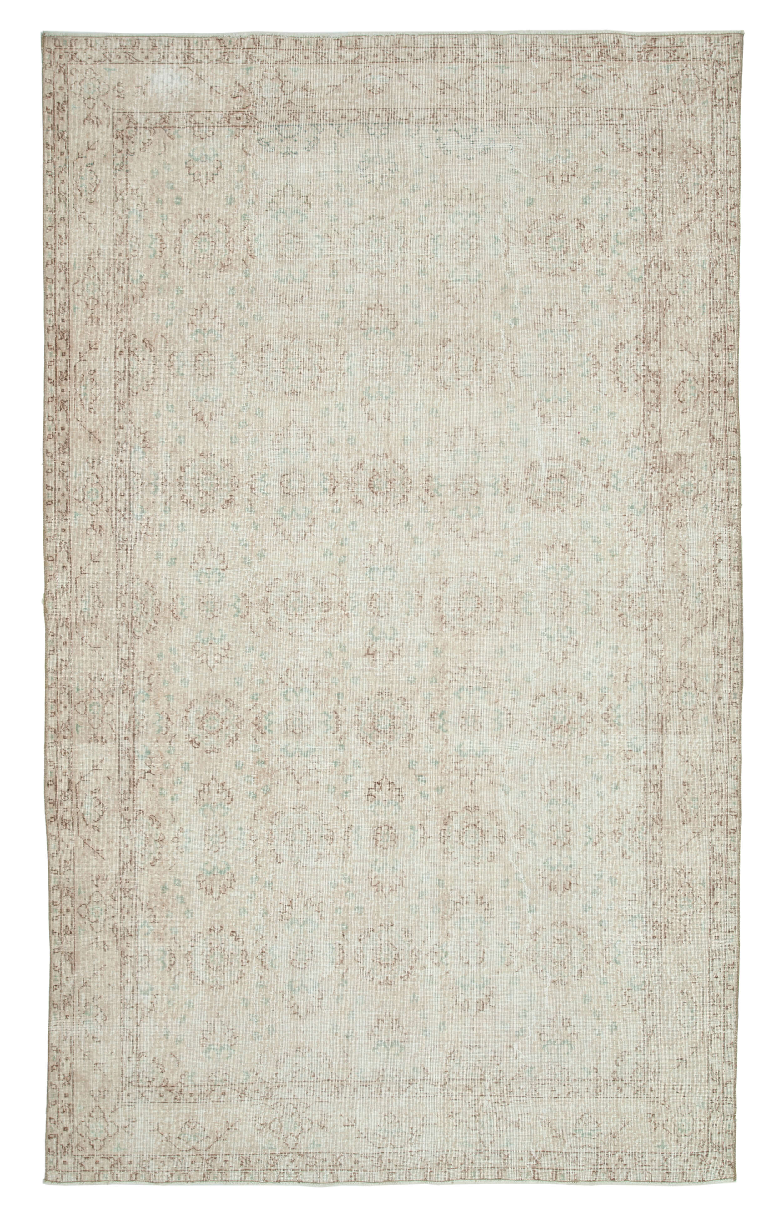 6x11 Beige Turkish Vintage Area Rug - 24993