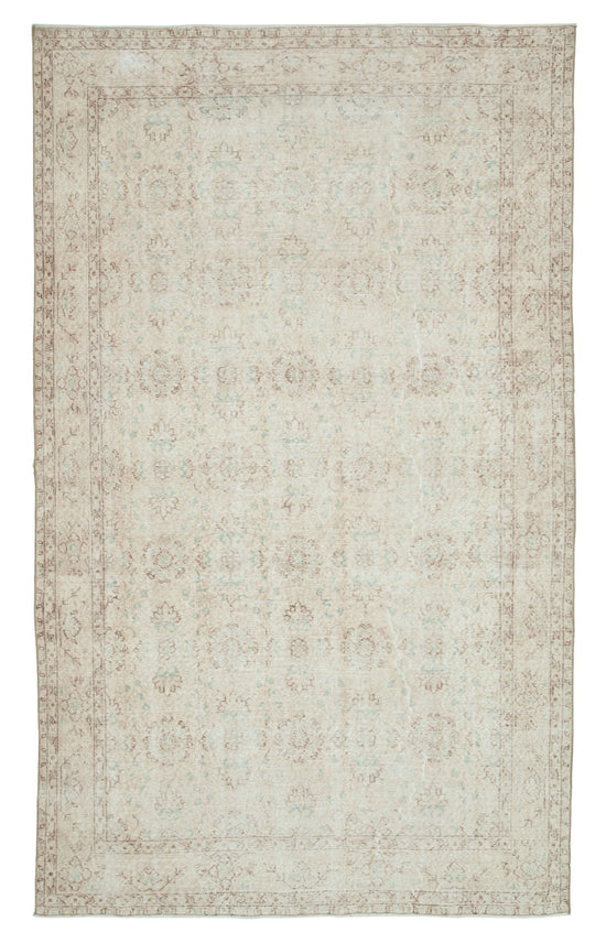 6x11 Beige Turkish Vintage Area Rug - 24993