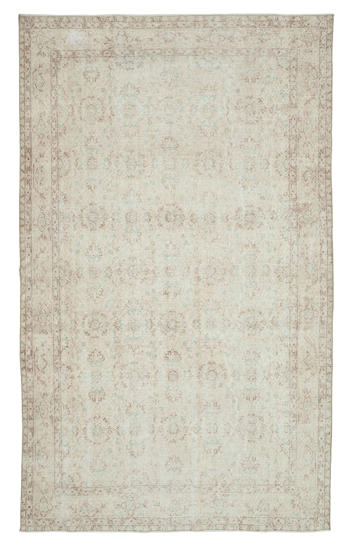 6x11 Beige Turkish Vintage Area Rug - 24993