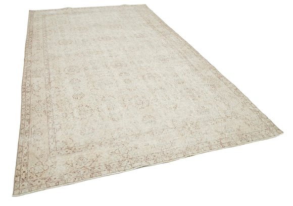 6x11 Beige Turkish Vintage Area Rug - 24993