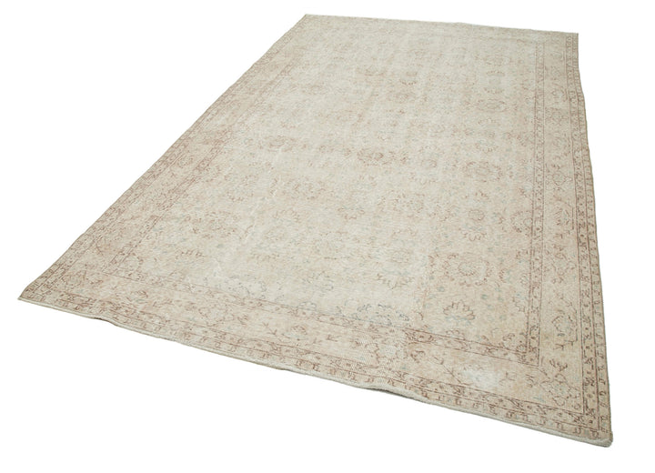 6x11 Beige Turkish Vintage Area Rug - 24993
