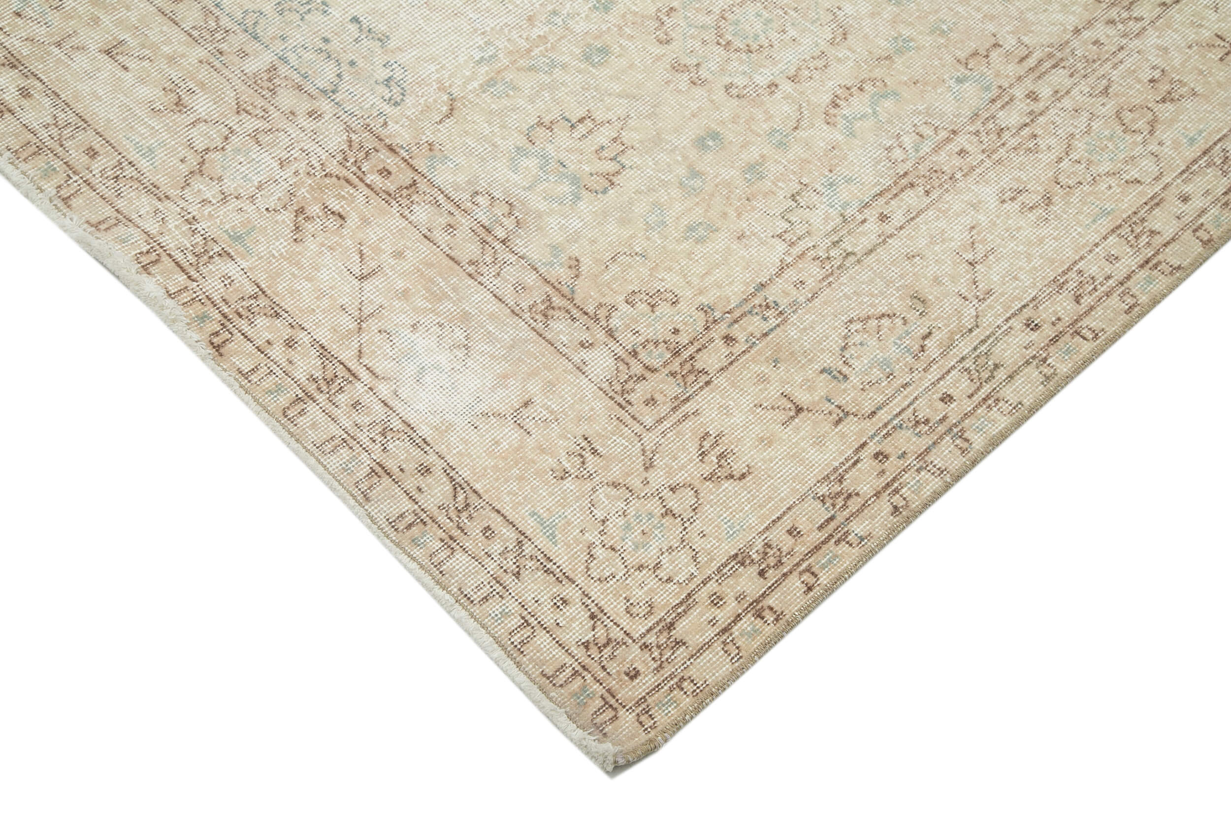 6x11 Beige Turkish Vintage Area Rug - 24993