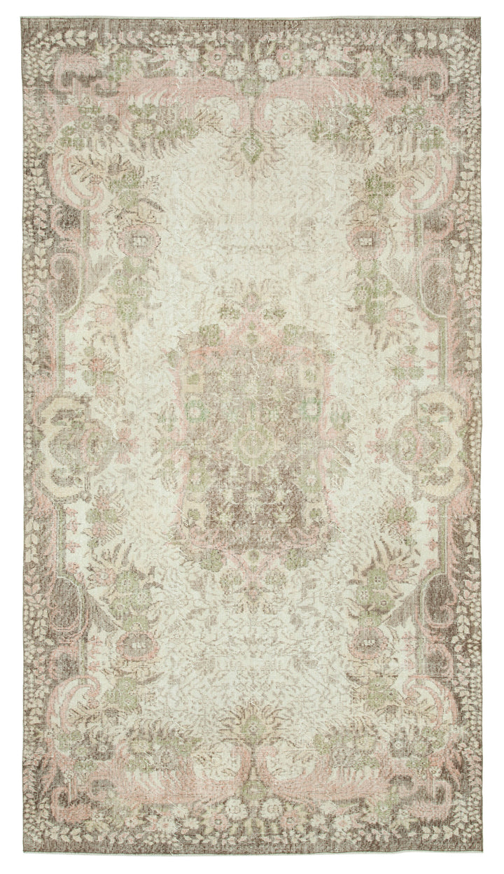 6x11 Beige Turkish Vintage Area Rug - 25013
