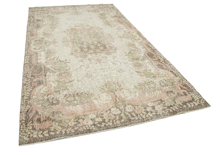 6x11 Beige Turkish Vintage Area Rug - 25013