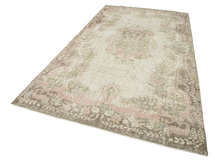 6x11 Beige Turkish Vintage Area Rug - 25013