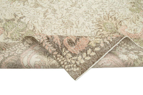 6x11 Beige Turkish Vintage Area Rug - 25013