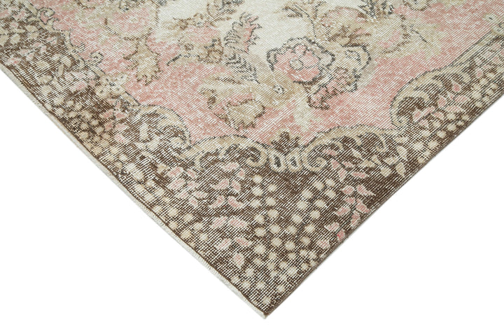 6x9 Beige Turkish Vintage Area Rug - 25025
