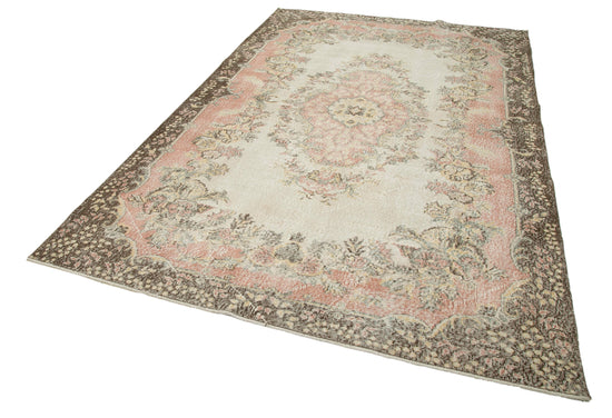 6x10 Beige Turkish Vintage Area Rug - 25049