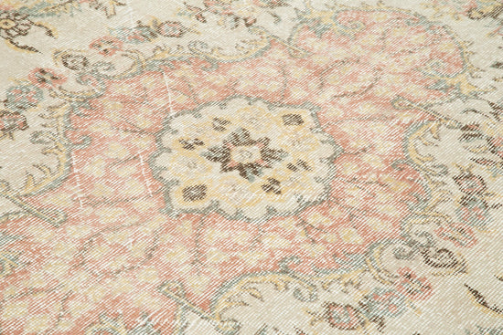 6x10 Beige Turkish Vintage Area Rug - 25049
