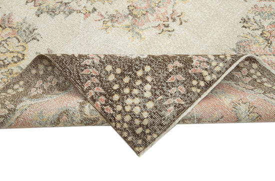 6x10 Beige Turkish Vintage Area Rug - 25049