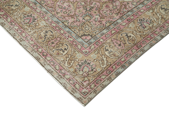 6x10 Beige Turkish Vintage Area Rug - 25054