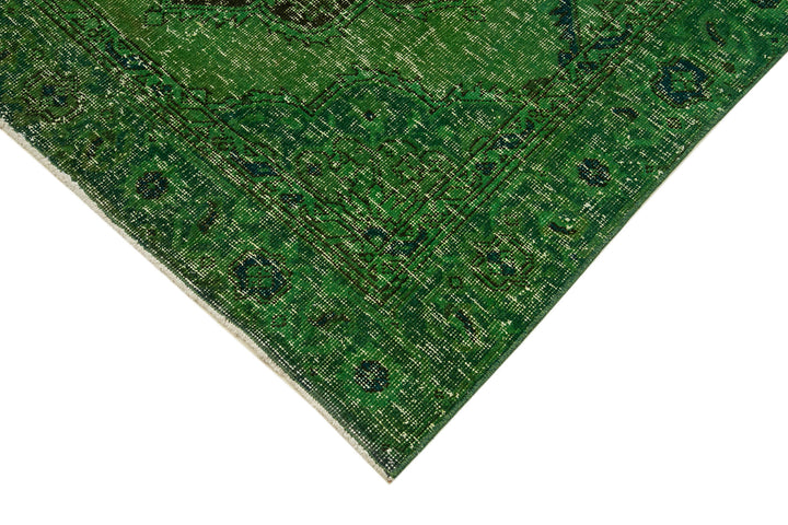 4x13 Green Turkish Over Dyed Runner Rug - 2505