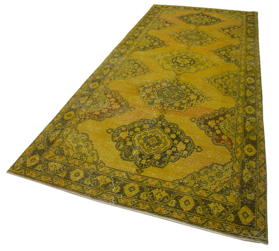 5x12 Yellow Turkish Over Dyed Runner Rug - 2507