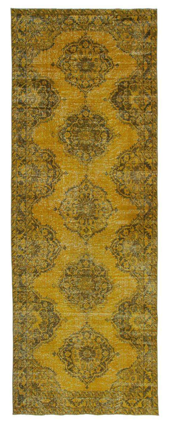 5x13 Yellow Turkish Over Dyed Runner Rug - 2509
