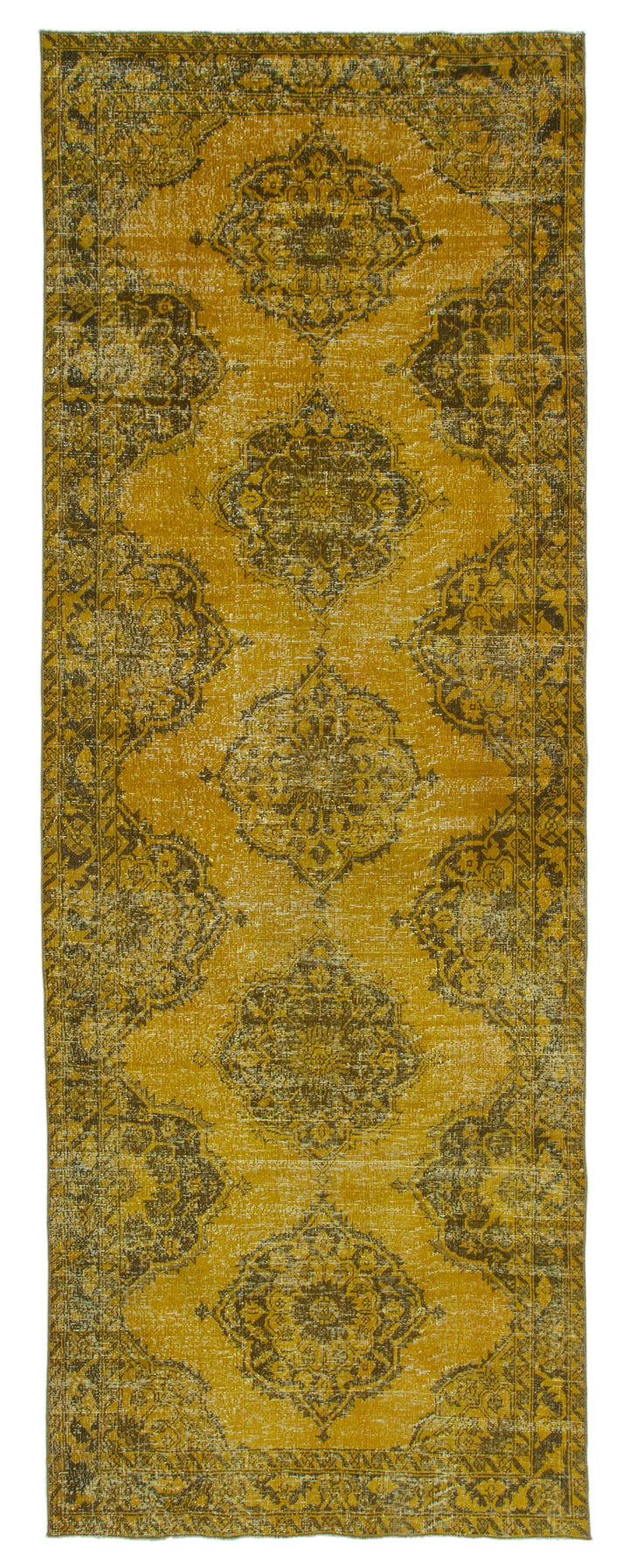 5x13 Yellow Turkish Over Dyed Runner Rug - 2509